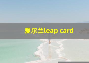 爱尔兰leap card